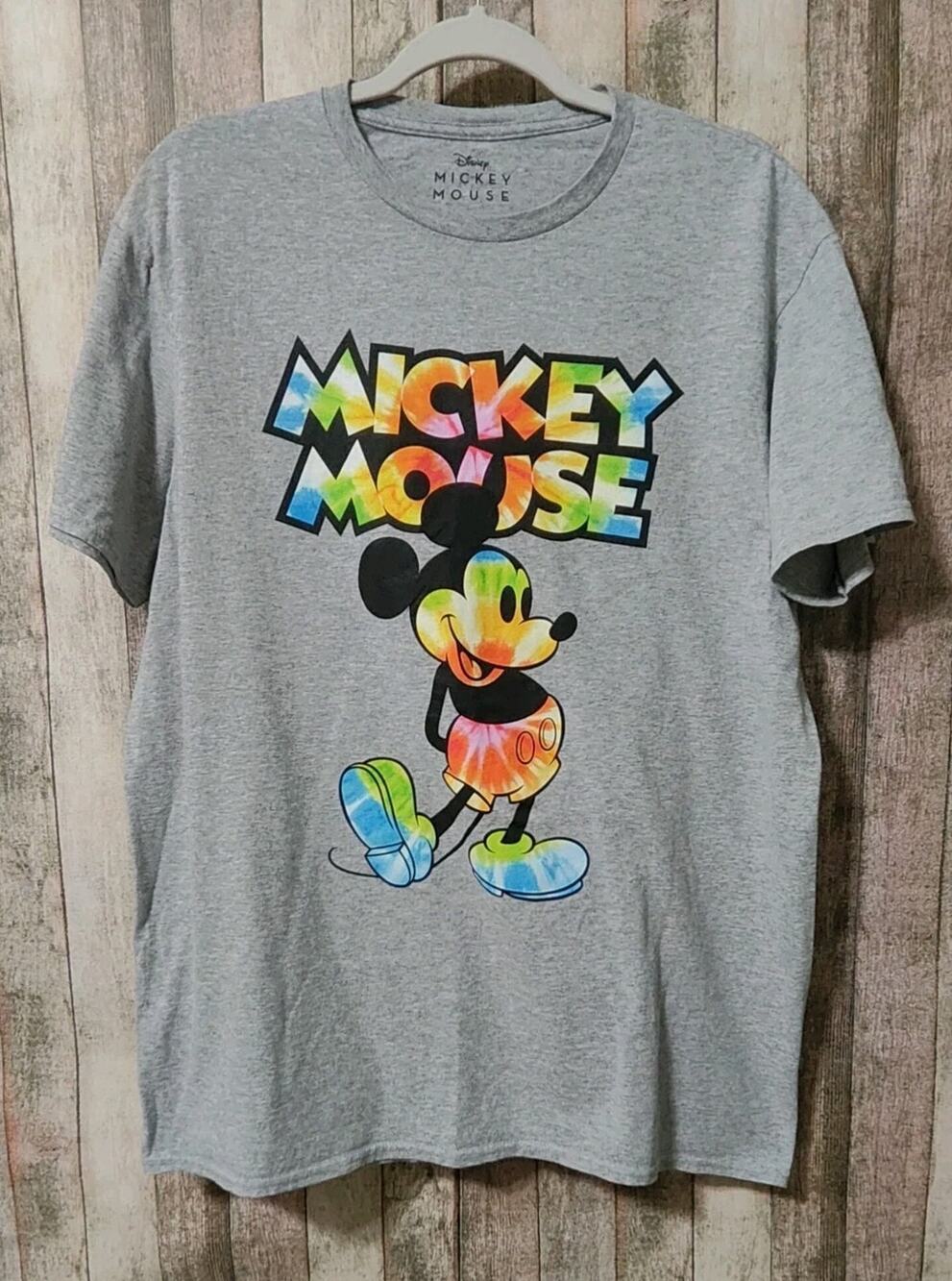 Disney's Mickey Mouse Tie Dye Mickey Men's Graphic T-Shirt Size Large